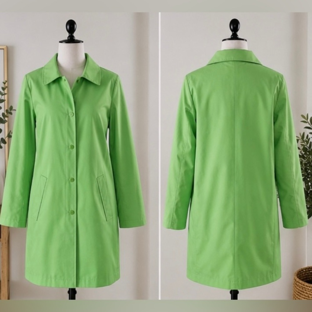 Lauren Ralph Lauren Green Lightweight Trench Coat / raincoat material – Size S